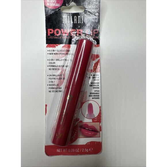 Milani POWER LIP GLOSS Stain Tint Color 04 PINK LEMONADE Long Wearing .09 oz New - Picture 2 of 3
